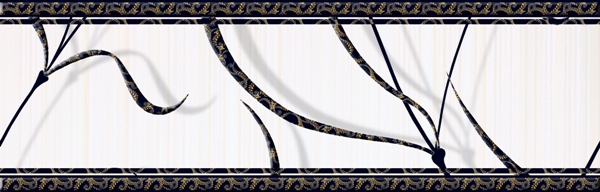 Бордюр RETRO LIANA Frieze Black (Beryoza Ceramica)