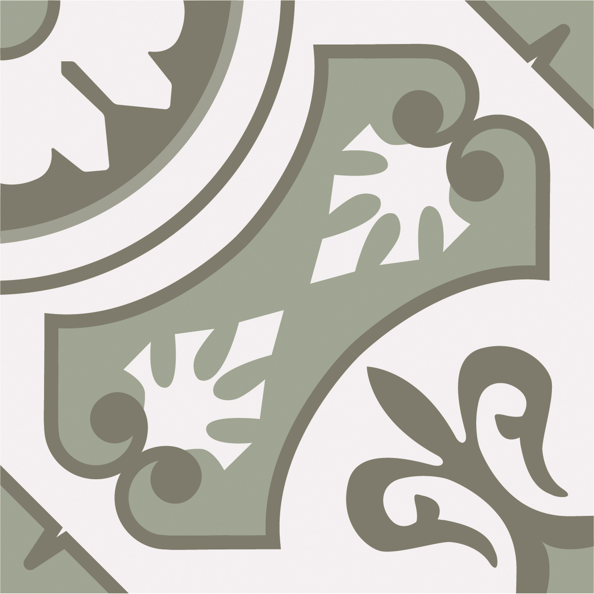 Керамический гранит ЭКЛЕКТИКА Пальмира зеленый 200x200 (Smile Tile)