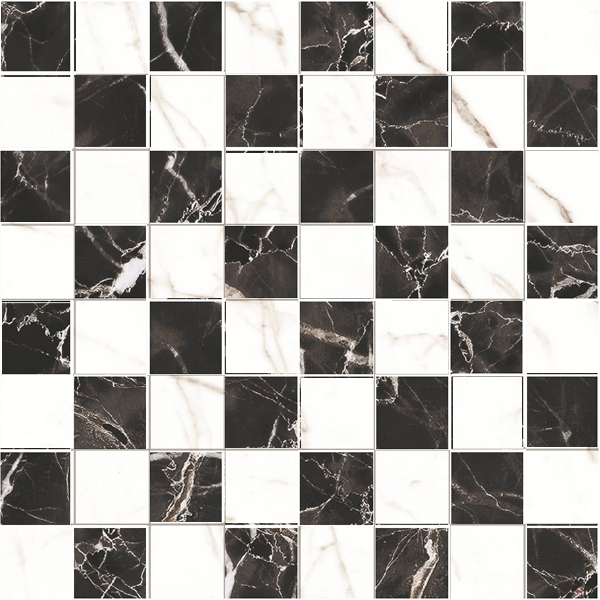 Мозаика  BLACK&WHITE White MIX K-60/LR/m01 (Kerranova)