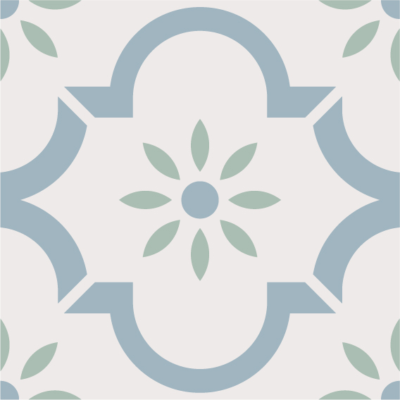 Керамический гранит ЭКЛЕКТИКА Арабески голубой 200x200 (Smile Tile)