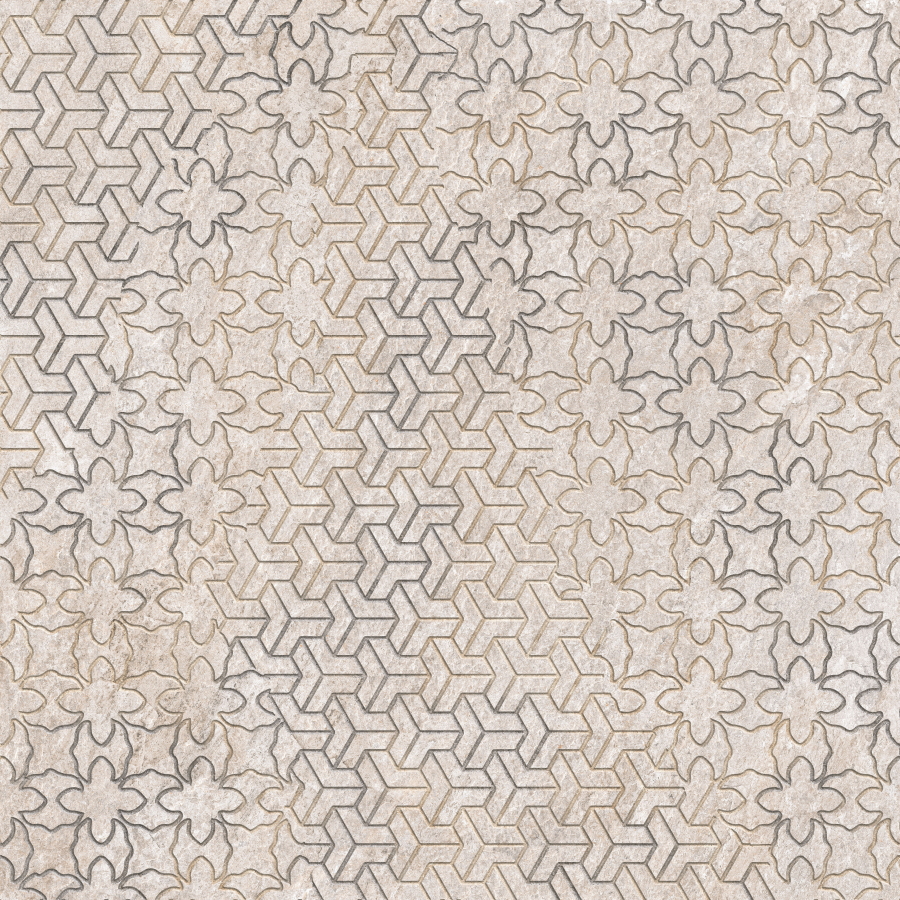 Керамический гранит Кварстоун Декор "Пэчворк" K951843R 600x600 (Vitra)