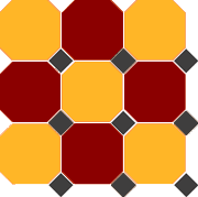 Керамический гранит OCTAGON 4421/20 OCT14-B Brick Red 20 Ochre Yellow 21 OCTAGON/Black 14 Dots (TopCer)