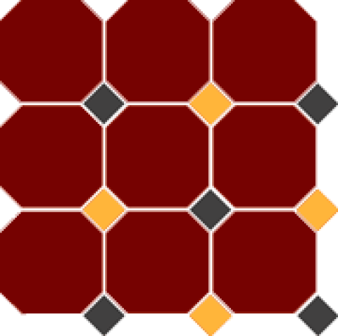 Керамический гранит OCTAGON 4420 OCT14+21-A Brick Red OCTAGON 20/Black 14 + Ochre Yellow 21 Dots (TopCer)