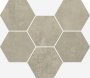 Мозаика Terraviva Floor Project Greige Mosaico Hexagon 25x29 Nat Rett (Italon)