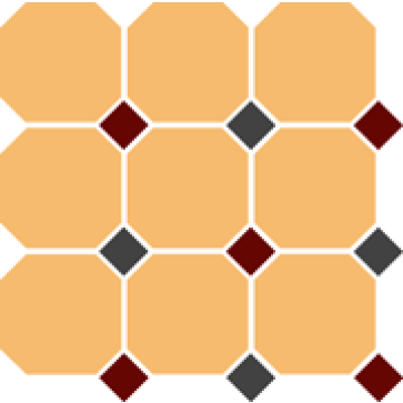 Керамический гранит OCTAGON 4421 OCT20+14-B Ochre Yellow OCTAGON 21/Brick Red 20 + Black 14 Dots (TopCer)