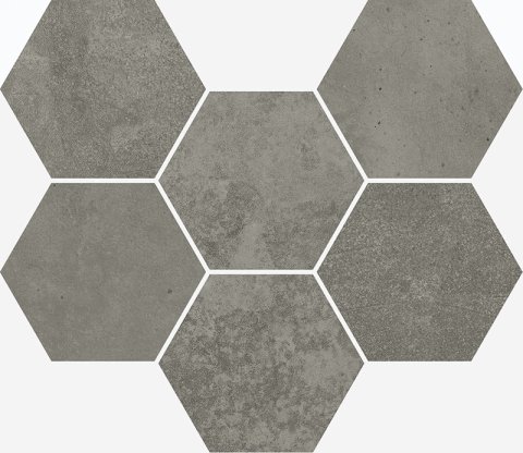 Мозаика Terraviva Floor Project Dark Mosaico Hexagon 25x29 Nat Rett (Italon)