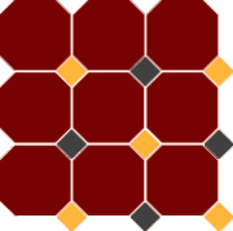 Керамический гранит OCTAGON 4420 OCT21+14-B Brick Red OCTAGON 20/Ochre Yellow 21 + Black 14 Dots (TopCer)