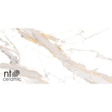 Керамический гранит Bright and Shiny Calacatta Light Grey NTT9121P 600x1200  (NT Ceramic)