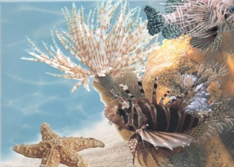 Декор AZURE Decor 9 Sea World Turquoise (Beryoza Ceramica)