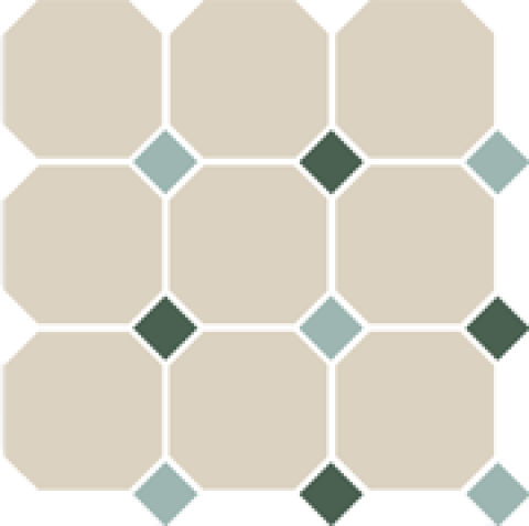 Керамический гранит OCTAGON 4416 OCT13+18-A White OCTAGON 16/Turquoise 13 + Green 18 Dots (TopCer)