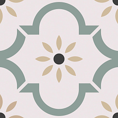 Керамический гранит ЭКЛЕКТИКА Арабески зеленый 200x200 (Smile Tile)
