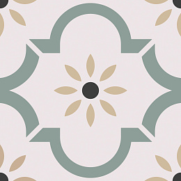 Керамический гранит ЭКЛЕКТИКА Арабески зеленый 200x200 (Smile Tile)