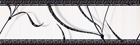 Бордюр RETRO LIANA Frieze Black (Beryoza Ceramica)
