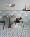 Керамический гранит ЭКЛЕКТИКА Арабески голубой 200x200 (Smile Tile)