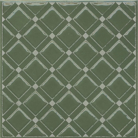 Декор Бахия 1 зелёный глянцевый KMD3STA015GN 98x98 (KERAMA MARAZZI)