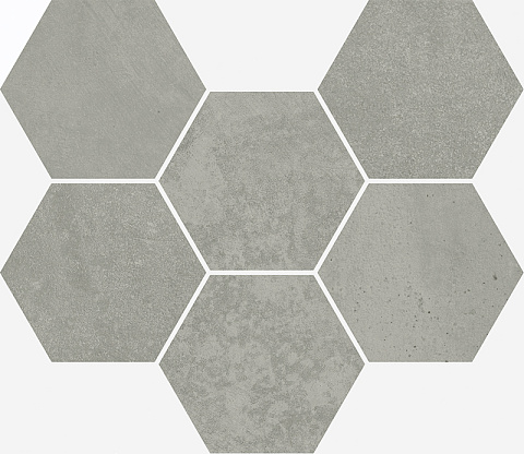 Мозаика Terraviva Floor Project Grey Mosaico Hexagon 25x29 Nat Rett (Italon)