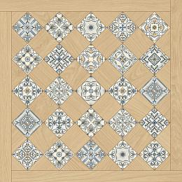 Керамический гранит Паркет Ателье Деко кремовый CR6060G0211R8 595x595 (Ceradim)