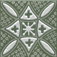 Декор Бахия 2 зелёный глянцевый KMD3STA019GN 98x98 (KERAMA MARAZZI)