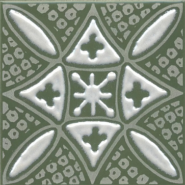 Декор Бахия 2 зелёный глянцевый KMD3STA019GN 98x98 (KERAMA MARAZZI)
