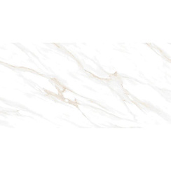 Керамический гранит Калакатта Кларити Голд / Calacatta Clarity Gold белый полированный 600x1200 (Ceradim)