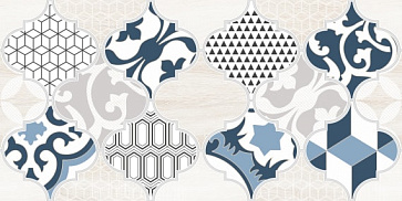 Декор  Мореска / Moresque 1641-8629 200х400 Синяя 1 (LB Ceramics)