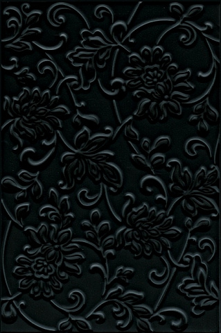 Плитка настенная АДЖАНТА Цветы Черный 8217 (KERAMA MARAZZI)