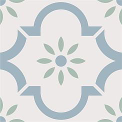 Керамический гранит ЭКЛЕКТИКА Арабески голубой 200x200 (Smile Tile)
