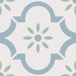 Керамический гранит ЭКЛЕКТИКА Арабески голубой 200x200 (Smile Tile)