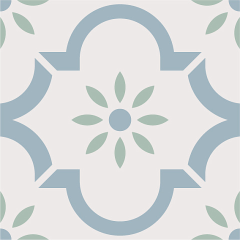 Керамический гранит ЭКЛЕКТИКА Арабески голубой 200x200 (Smile Tile)