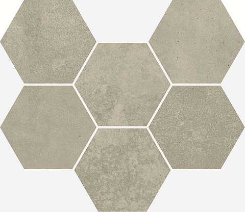 Мозаика Terraviva Floor Project Greige Mosaico Hexagon 25x29 Nat Rett (Italon)