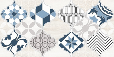 Декор  Мореска / Moresque 1641-8630 200х400 Синяя 2 (LB Ceramics)